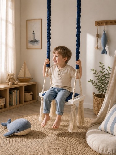 Stylish wooden swing indoor - wooden,