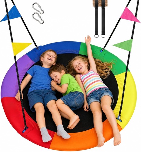 Rainbow saucer tree - tree, swing